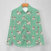 Watercolor Elegance Fawn Pugs Women's Shirt - 9 Colors-Apparel-Apparel, Dog Mom Gifts, Pug, Shirt-25