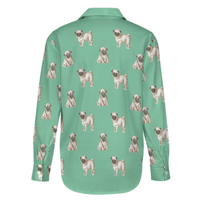 Watercolor Elegance Fawn Pugs Women's Shirt - 9 Colors-Apparel-Apparel, Dog Mom Gifts, Pug, Shirt-27