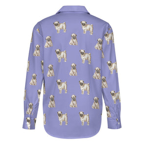 Watercolor Elegance Fawn Pugs Women's Shirt - 9 Colors-Apparel-Apparel, Dog Mom Gifts, Pug, Shirt-30