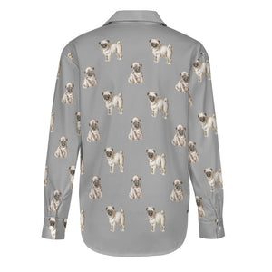 Watercolor Elegance Fawn Pugs Women's Shirt - 9 Colors-Apparel-Apparel, Dog Mom Gifts, Pug, Shirt-33