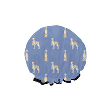 Load image into Gallery viewer, Watercolor Elegance Fawn Red Whippets Christmas Elastic Reusable Shower Caps-Accessories-Accessories, Christmas, Dog Mom Gifts, Greyhound, Whippet-10