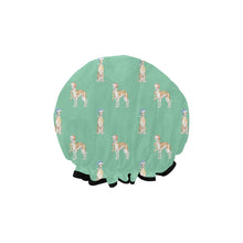 Load image into Gallery viewer, Watercolor Elegance Fawn Red Whippets Christmas Elastic Reusable Shower Caps-Accessories-Accessories, Christmas, Dog Mom Gifts, Greyhound, Whippet-14