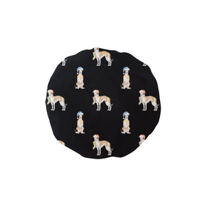 Watercolor Elegance Fawn Red Whippets Christmas Elastic Reusable Shower Caps-Accessories-Accessories, Christmas, Dog Mom Gifts, Greyhound, Whippet-Black-ONE SIZE-17