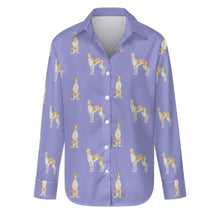 Load image into Gallery viewer, Watercolor Elegance Fawn Red Whippets Women&#39;s Shirt-Apparel-Apparel, Dog Mom Gifts, Greyhound, Shirt, Whippet-Lavender Purple-S-32