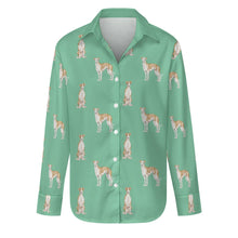 Load image into Gallery viewer, Watercolor Elegance Fawn Red Whippets Women&#39;s Shirt-Apparel-Apparel, Dog Mom Gifts, Greyhound, Shirt, Whippet-Mint Green-S-29