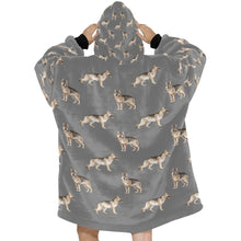 Load image into Gallery viewer, Watercolor Elegance German Shepherds Blanket Hoodie-Blanket-Apparel, Blanket Hoodie, Blankets, Dog Mom Gifts, German Shepherd-28