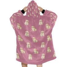 Load image into Gallery viewer, Watercolor Elegance Golden Retriever Puppies Blanket Hoodie-Blanket-Apparel, Blanket Hoodie, Blankets, Dog Mom Gifts, Golden Retriever-16