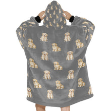 Load image into Gallery viewer, Watercolor Elegance Golden Retriever Puppies Blanket Hoodie-Blanket-Apparel, Blanket Hoodie, Blankets, Dog Mom Gifts, Golden Retriever-28