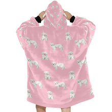 Load image into Gallery viewer, Watercolor Elegance Great Pyrenees Puppies Blanket Hoodie-Blanket-Apparel, Blanket Hoodie, Blankets, Dog Mom Gifts, Great Pyrenees-13