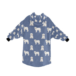 Watercolor Elegance Great Pyrenees Puppies Blanket Hoodie-Blanket-Apparel, Blanket Hoodie, Blankets, Dog Mom Gifts, Great Pyrenees-21