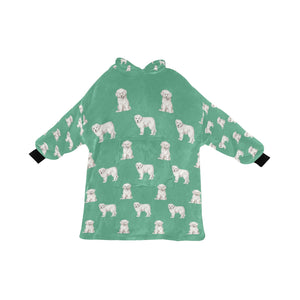 Watercolor Elegance Great Pyrenees Puppies Blanket Hoodie-Blanket-Apparel, Blanket Hoodie, Blankets, Dog Mom Gifts, Great Pyrenees-Mint Green-ONE SIZE-23