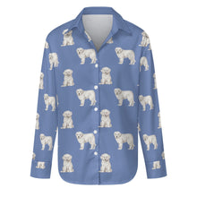 Load image into Gallery viewer, Watercolor Elegance Great Pyrenees Puppies-S-CornflowerBlue-19