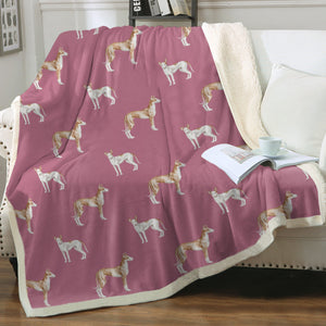 Watercolor Elegance Ibizan Hound Sherpa Fleece Blanket - 8 Colors-Blanket-Bedding, Blankets, Home Decor, Ibizan Hound-Dusty Pink-Single-15