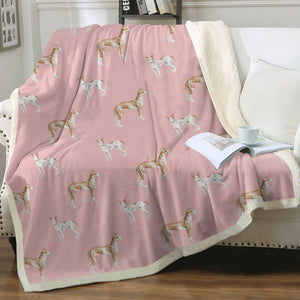 Watercolor Elegance Ibizan Hound Sherpa Fleece Blanket - 8 Colors-Blanket-Bedding, Blankets, Home Decor, Ibizan Hound-Soft Pink-Single-16