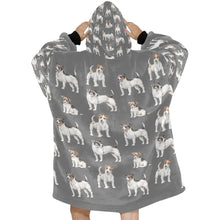 Load image into Gallery viewer, Watercolor Elegance Jack Russell Terriers Blanket Hoodie-Blanket-Apparel, Blanket Hoodie, Blankets, Dog Mom Gifts, Jack Russell Terrier-10