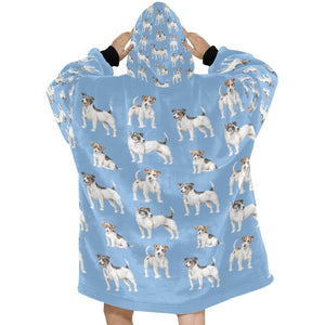 Watercolor Elegance Jack Russell Terriers Blanket Hoodie-Blanket-Apparel, Blanket Hoodie, Blankets, Dog Mom Gifts, Jack Russell Terrier-19