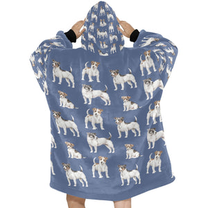 Watercolor Elegance Jack Russell Terriers Blanket Hoodie-Blanket-Apparel, Blanket Hoodie, Blankets, Dog Mom Gifts, Jack Russell Terrier-22