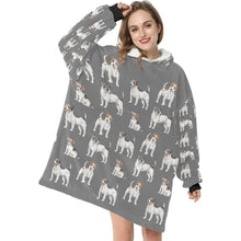 Load image into Gallery viewer, Watercolor Elegance Jack Russell Terriers Blanket Hoodie-Blanket-Apparel, Blanket Hoodie, Blankets, Dog Mom Gifts, Jack Russell Terrier-7