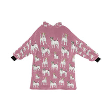 Load image into Gallery viewer, Watercolor Elegance Jack Russell Terriers Blanket Hoodie-Blanket-Apparel, Blanket Hoodie, Blankets, Dog Mom Gifts, Jack Russell Terrier-Dusty Pink-ONE SIZE-14