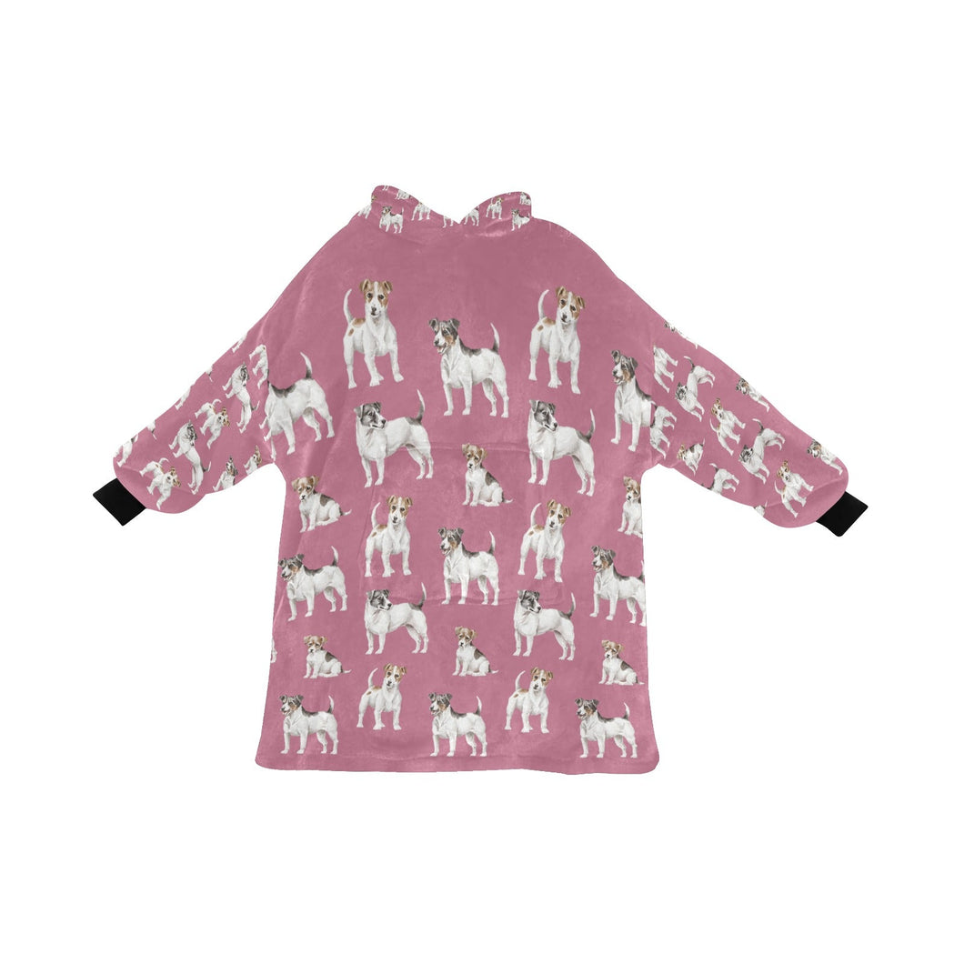 Watercolor Elegance Jack Russell Terriers Blanket Hoodie-Blanket-Apparel, Blanket Hoodie, Blankets, Dog Mom Gifts, Jack Russell Terrier-Dusty Pink-ONE SIZE-14