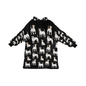 Watercolor Elegance Jack Russell Terriers Blanket Hoodie-Blanket-Apparel, Blanket Hoodie, Blankets, Dog Mom Gifts, Jack Russell Terrier-Midnight Black-ONE SIZE-26