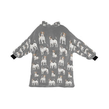 Load image into Gallery viewer, Watercolor Elegance Jack Russell Terriers Blanket Hoodie-Blanket-Apparel, Blanket Hoodie, Blankets, Dog Mom Gifts, Jack Russell Terrier-Parisian Gray-ONE SIZE-8