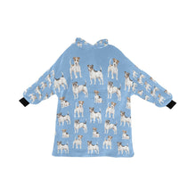 Load image into Gallery viewer, Watercolor Elegance Jack Russell Terriers Blanket Hoodie-Blanket-Apparel, Blanket Hoodie, Blankets, Dog Mom Gifts, Jack Russell Terrier-Sky Blue-ONE SIZE-17