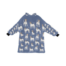 Load image into Gallery viewer, Watercolor Elegance Jack Russell Terriers Blanket Hoodie-Blanket-Apparel, Blanket Hoodie, Blankets, Dog Mom Gifts, Jack Russell Terrier-Slate Blue-ONE SIZE-20