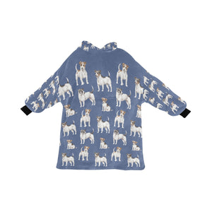 Watercolor Elegance Jack Russell Terriers Blanket Hoodie-Blanket-Apparel, Blanket Hoodie, Blankets, Dog Mom Gifts, Jack Russell Terrier-Slate Blue-ONE SIZE-20