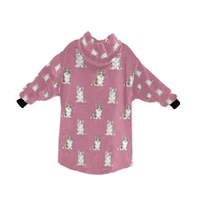 Load image into Gallery viewer, Watercolor Elegance Merle Corgis Blanket Hoodie-Blanket-Apparel, Blanket Hoodie, Blankets, Corgi, Dog Mom Gifts-18