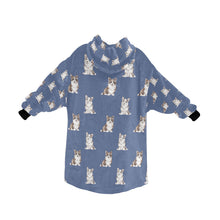 Load image into Gallery viewer, Watercolor Elegance Merle Corgis Blanket Hoodie-Blanket-Apparel, Blanket Hoodie, Blankets, Corgi, Dog Mom Gifts-24