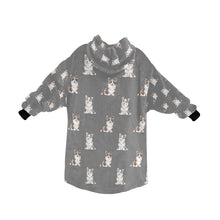 Load image into Gallery viewer, Watercolor Elegance Merle Corgis Blanket Hoodie-Blanket-Apparel, Blanket Hoodie, Blankets, Corgi, Dog Mom Gifts-27