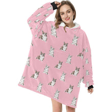 Load image into Gallery viewer, Watercolor Elegance Merle Corgis Blanket Hoodie-Blanket-Apparel, Blanket Hoodie, Blankets, Corgi, Dog Mom Gifts-2
