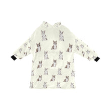Load image into Gallery viewer, Watercolor Elegance Merle Corgis Blanket Hoodie-Blanket-Apparel, Blanket Hoodie, Blankets, Corgi, Dog Mom Gifts-Ivory Cream-ONE SIZE-12