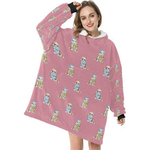 Load image into Gallery viewer, Watercolor Elegance Merle Corgis Christmas Blanket Hoodie-Blanket-Apparel, Blanket Hoodie, Blankets, Christmas, Corgi, Dog Mom Gifts-10