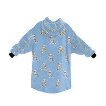 Load image into Gallery viewer, Watercolor Elegance Merle Corgis Christmas Blanket Hoodie-Blanket-Apparel, Blanket Hoodie, Blankets, Christmas, Corgi, Dog Mom Gifts-14