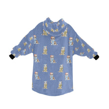 Load image into Gallery viewer, Watercolor Elegance Merle Corgis Christmas Blanket Hoodie-Blanket-Apparel, Blanket Hoodie, Blankets, Christmas, Corgi, Dog Mom Gifts-19
