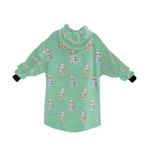 Load image into Gallery viewer, Watercolor Elegance Merle Corgis Christmas Blanket Hoodie-Blanket-Apparel, Blanket Hoodie, Blankets, Christmas, Corgi, Dog Mom Gifts-22