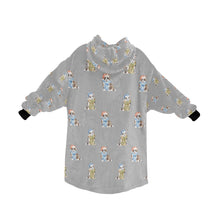 Load image into Gallery viewer, Watercolor Elegance Merle Corgis Christmas Blanket Hoodie-Blanket-Apparel, Blanket Hoodie, Blankets, Christmas, Corgi, Dog Mom Gifts-30