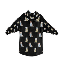 Load image into Gallery viewer, Watercolor Elegance Merle Corgis Christmas Blanket Hoodie-Blanket-Apparel, Blanket Hoodie, Blankets, Christmas, Corgi, Dog Mom Gifts-34