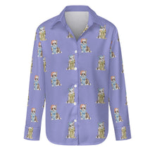 Load image into Gallery viewer, Watercolor Elegance Merle Corgis Christmas Women's Shirt-Apparel-Apparel, Christmas, Corgi, Dachshund, Dog Mom Gifts, Shirt-Lavender Purple-S-36