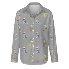 Load image into Gallery viewer, Watercolor Elegance Merle Corgis Christmas Women's Shirt-Apparel-Apparel, Christmas, Corgi, Dachshund, Dog Mom Gifts, Shirt-Parisian Gray-S-30