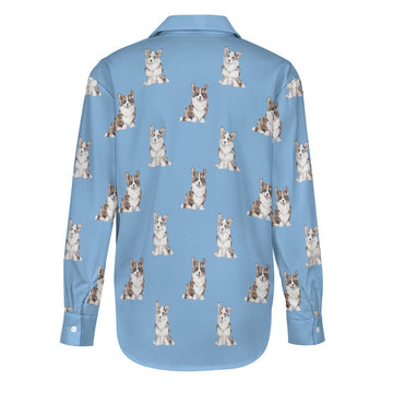 Watercolor Elegance Merle Corgis Women's Shirt