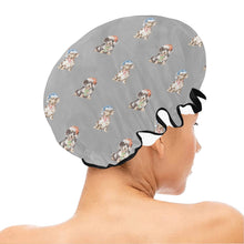 Load image into Gallery viewer, Watercolor Elegance Piebald Dachshunds Christmas Elastic Reusable Shower Caps-Accessories-Accessories, Christmas, Dachshund, Dog Mom Gifts-32