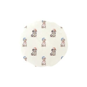 Watercolor Elegance Piebald Dachshunds Christmas Elastic Reusable Shower Caps-Accessories-Accessories, Christmas, Dachshund, Dog Mom Gifts-Ivory-ONE SIZE-1