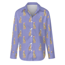 Load image into Gallery viewer, Watercolor Elegance Red Whippets Christmas Women&#39;s Shirt-Apparel-Apparel, Christmas, Dog Mom Gifts, Greyhound, Shirt, Whippet-Lavender Purple-S-32