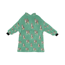 Load image into Gallery viewer, Watercolor Elegance Swiss Mountain Dogs Blanket Hoodie-Blanket-Apparel, Blanket Hoodie, Blankets, Dog Mom Gifts, Swiss Mountain Dog-Mint Green-ONE SIZE-20