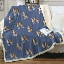 Load image into Gallery viewer, Watercolor Elegance Swiss Mountain Dogs Fleece Blanket - 8 Colors-Blanket-Bedding, Blankets, Home Decor, Swiss Mountain Dog-Cornflower Blue-Single-20