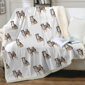 Watercolor Elegance Swiss Mountain Dogs Fleece Blanket - 8 Colors-Blanket-Bedding, Blankets, Home Decor, Swiss Mountain Dog-Crisp White-Single-17