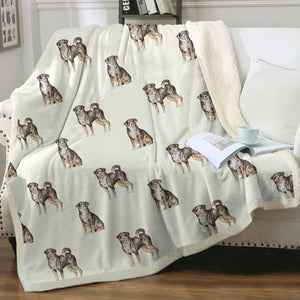 Watercolor Elegance Swiss Mountain Dogs Fleece Blanket - 8 Colors-Blanket-Bedding, Blankets, Home Decor, Swiss Mountain Dog-Ivory Cream-Single-18